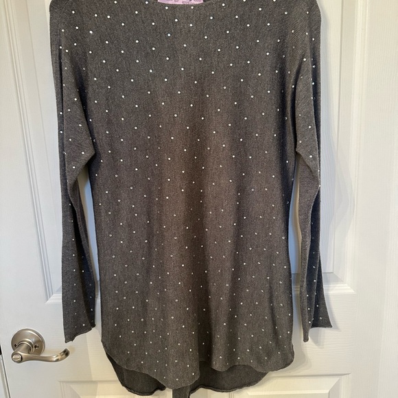 INC LONG SLEEVE EMBELLISHED
SPARKLE HI LOW JEWEL NECK SWEATER. - Picture 2 of 7